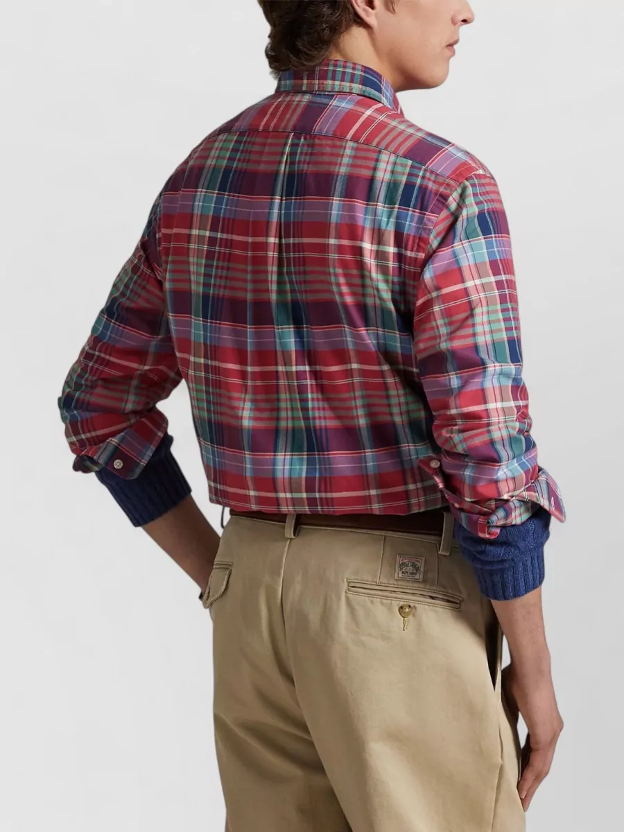 Ralph Lauren Heritage Tartan Shirt Buttoned Collar Cuffs