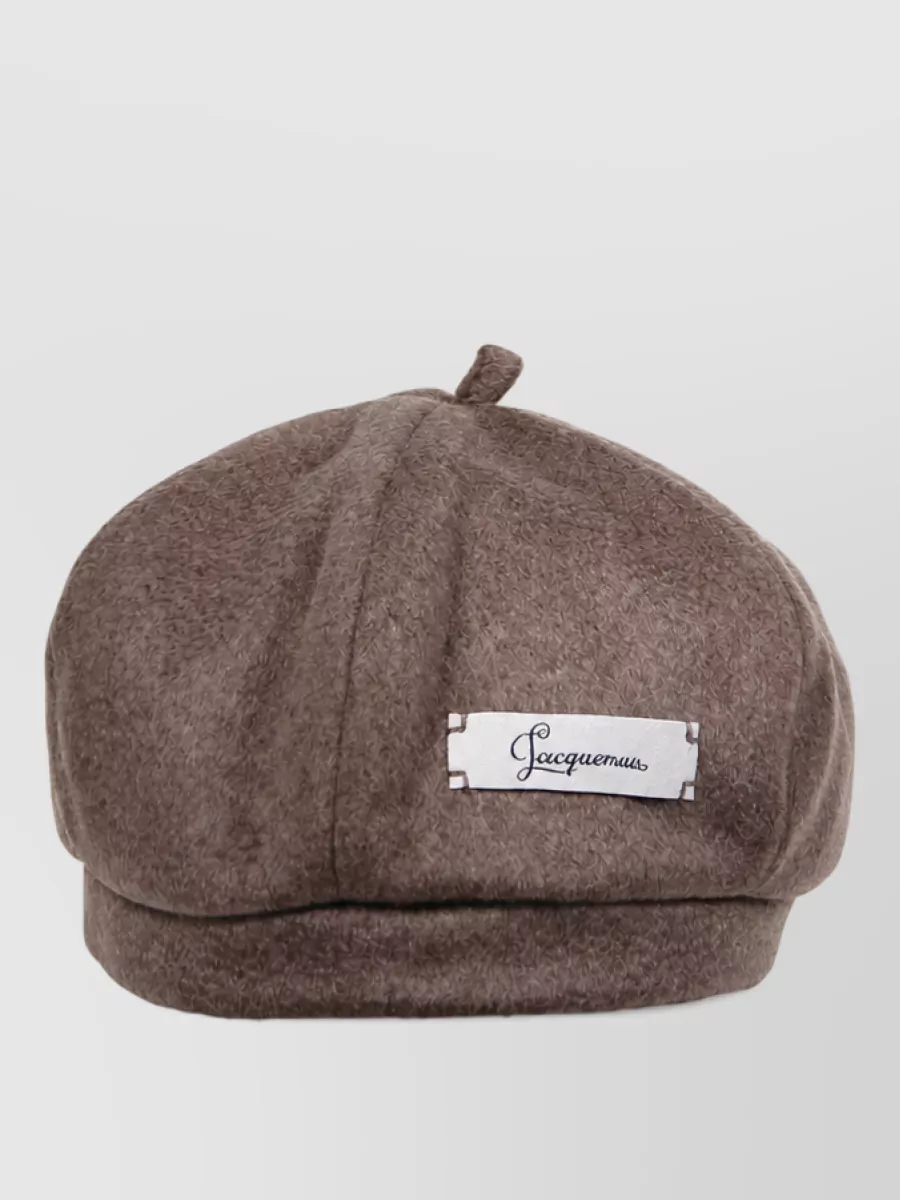Jacquemus Virgin Wool Beret In Brown