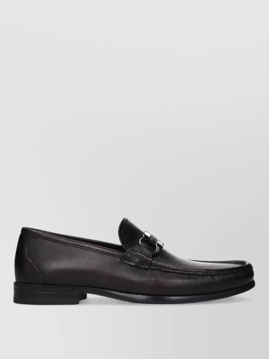 Ferragamo Leather Monk Shoes