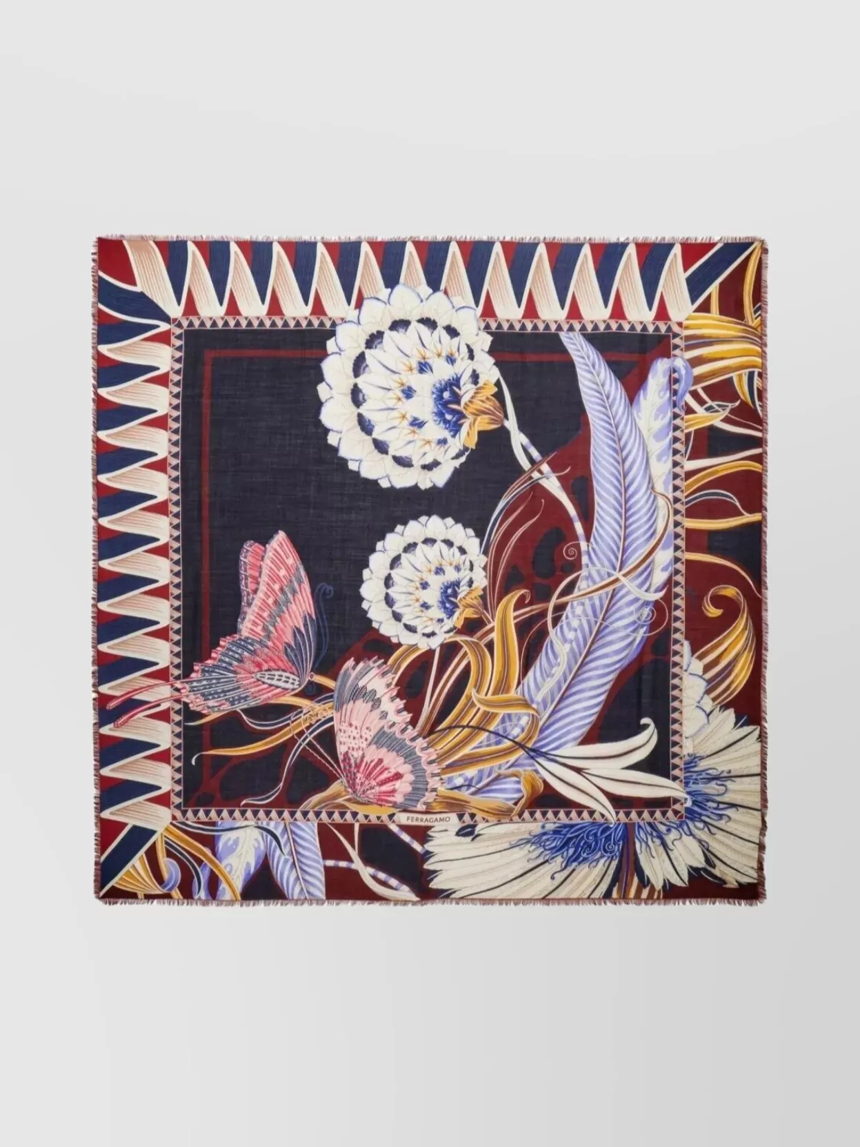 Ferragamo Butterfly-print Silk Scarf
