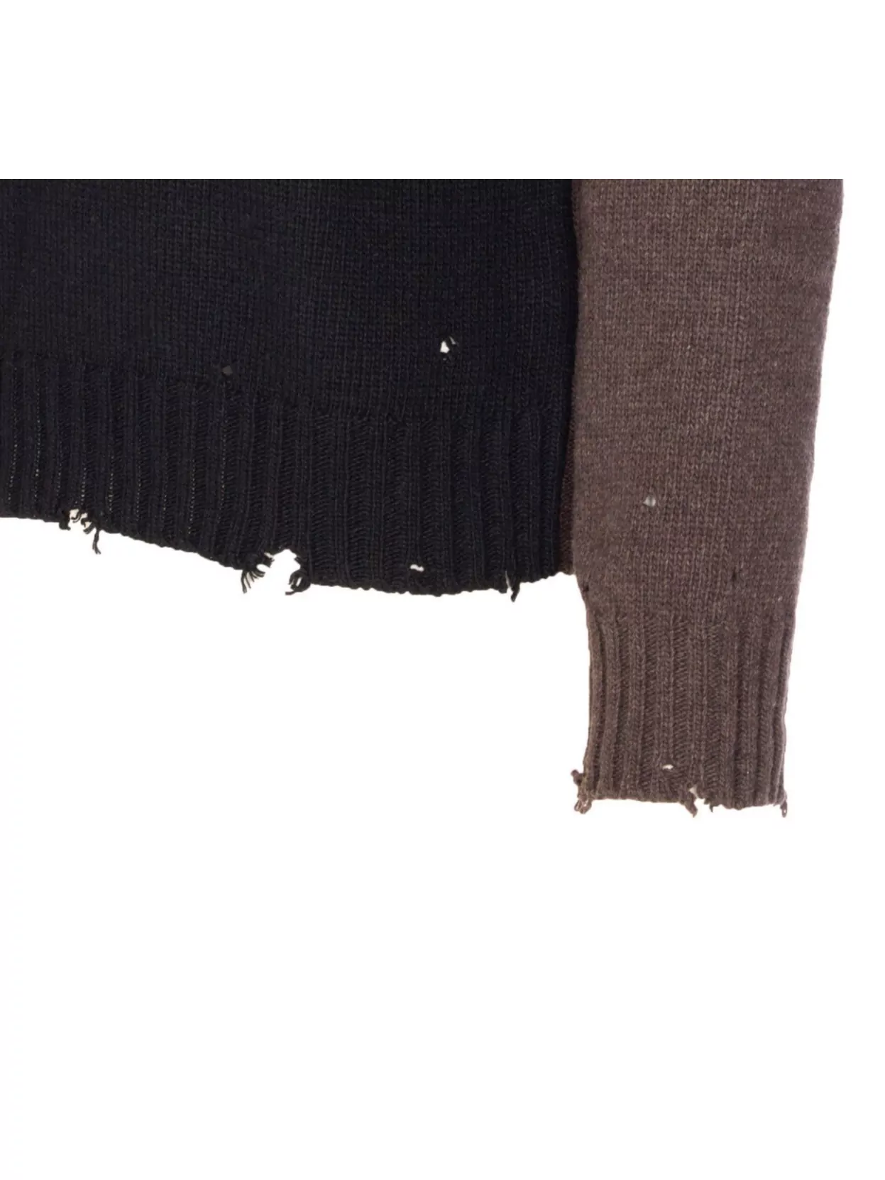 Mm6 Maison Margiela Crewneck Distressed Sweater Elbow Patches