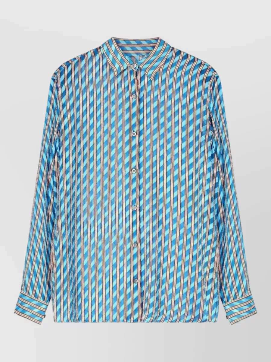 Dries Van Noten silk striped long-sleeve shirt
