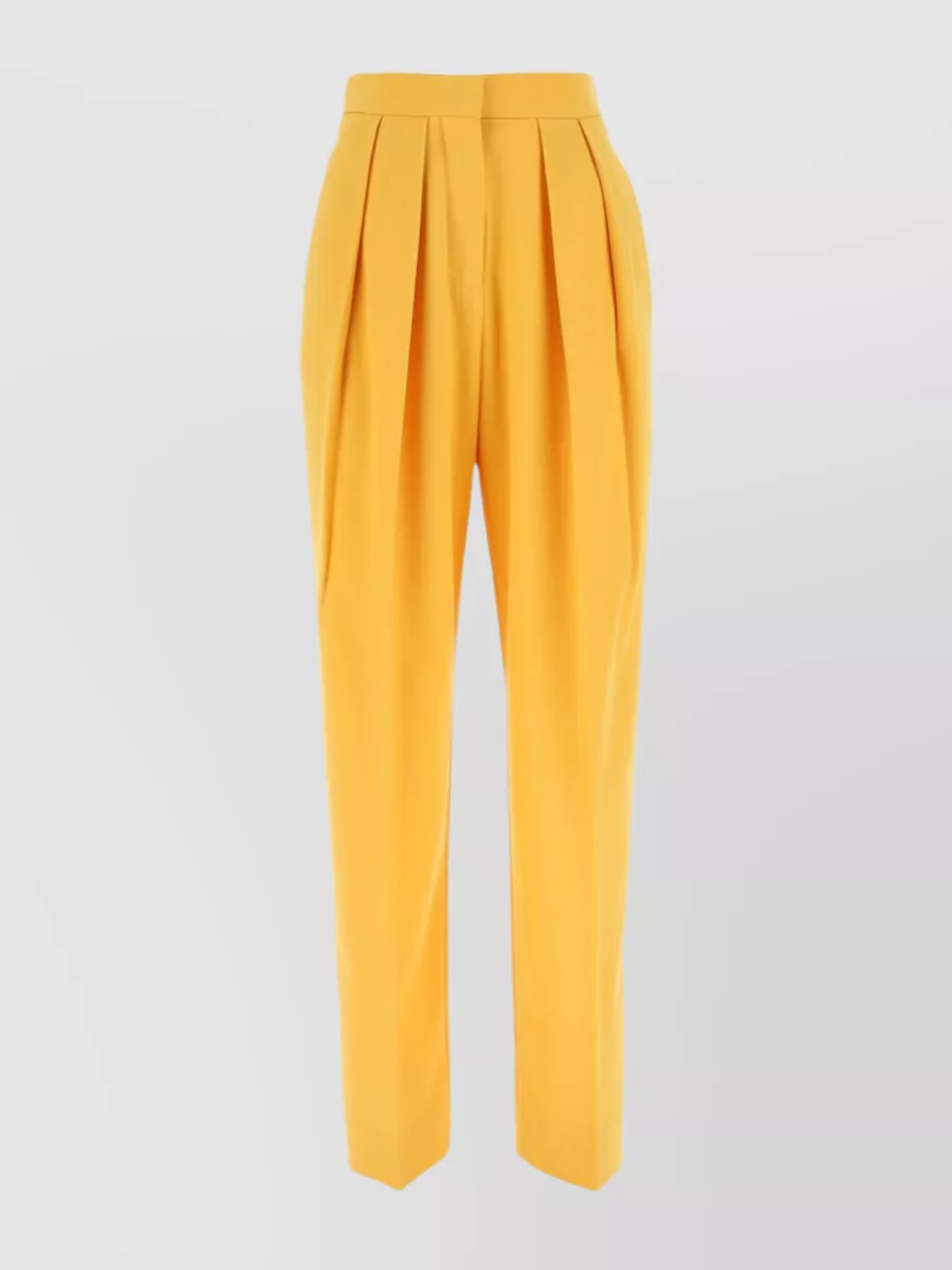 Shop Stella Mccartney Inverted Pleat High Waist Trousers In Yellow