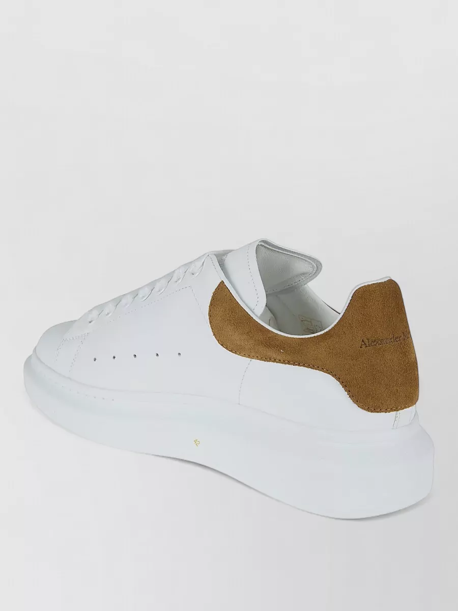 Alexander Mcqueen Leather Sneakers Oversized Sole Contrast Heel Tab