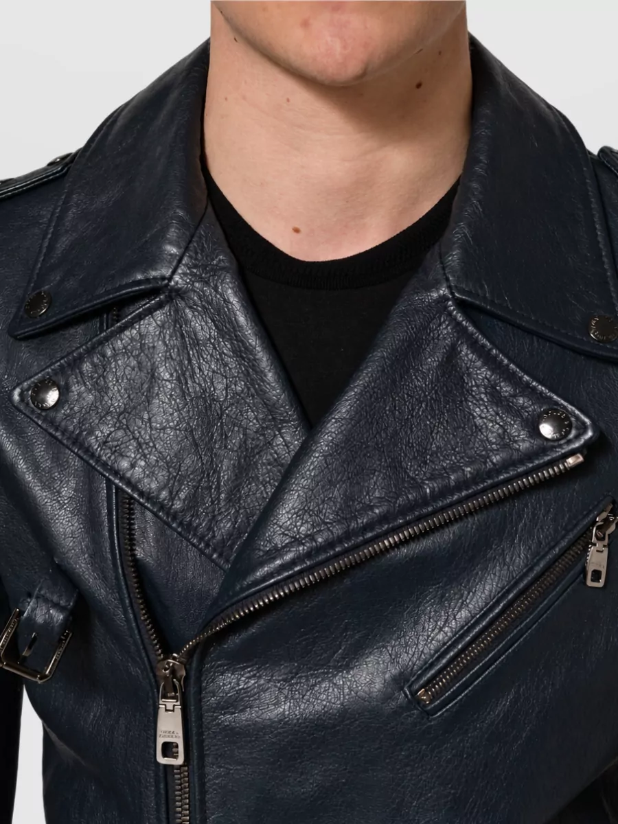 Dolce&Gabbana Leather Biker Coat