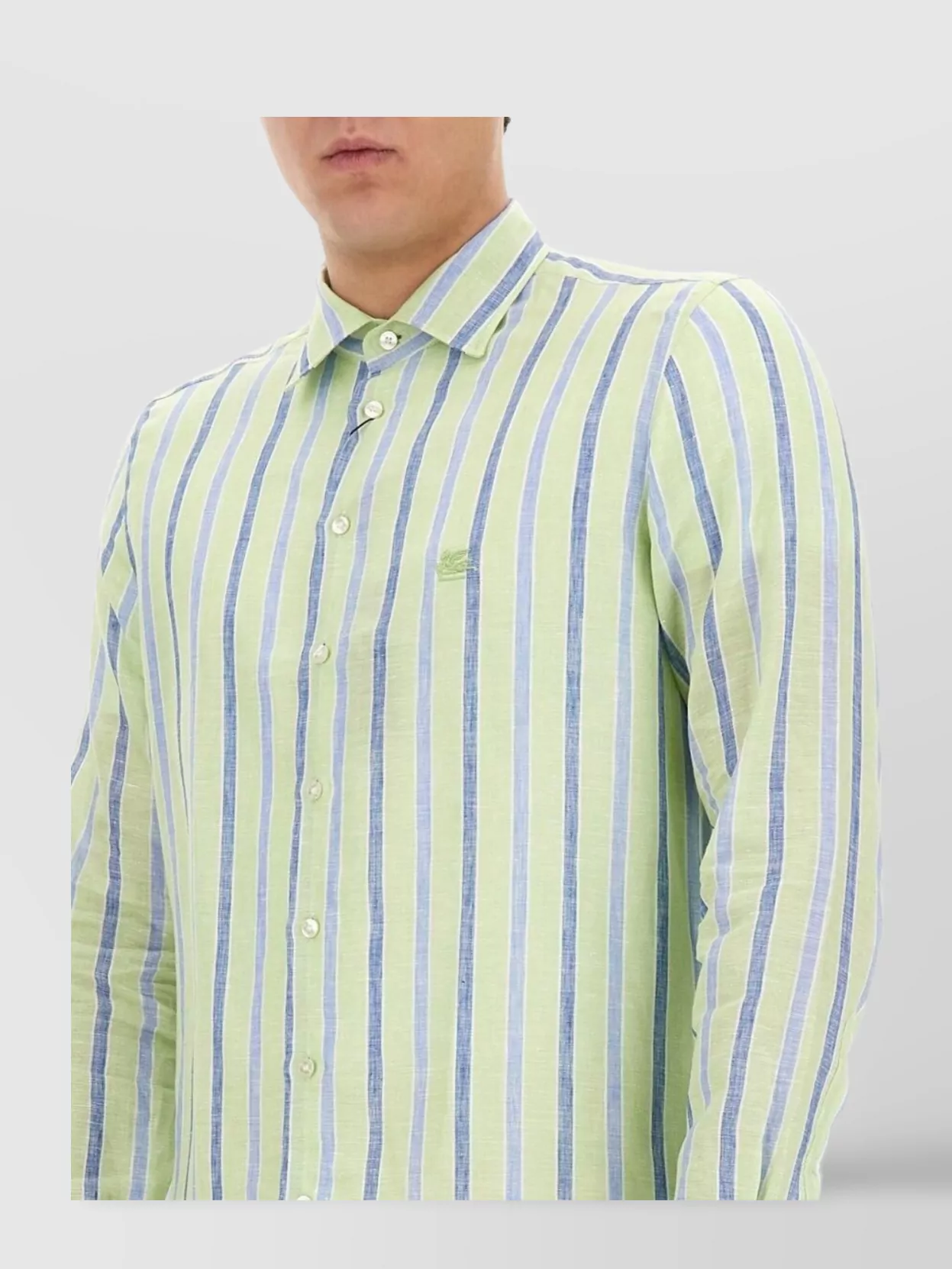 Etro Striped Pegasus Logo Shirt With Button-Down Collar