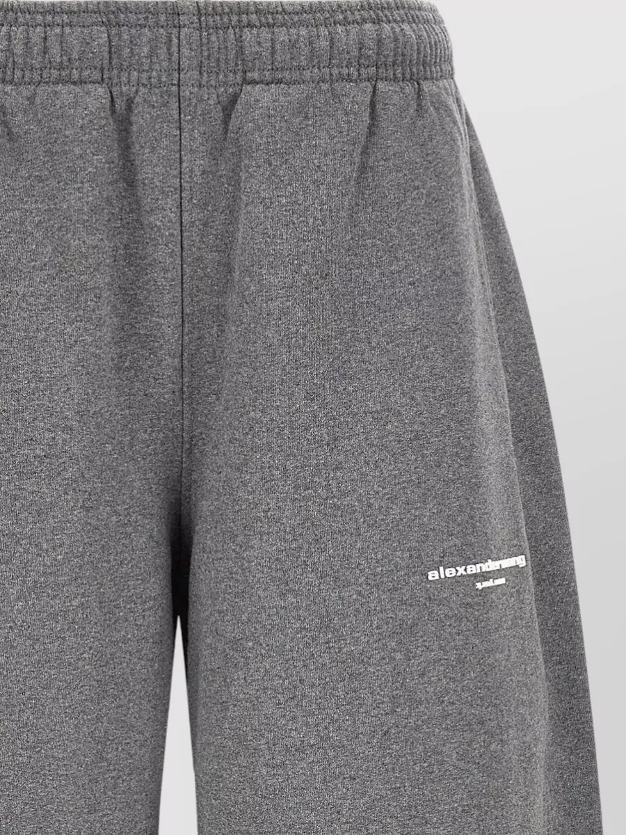 Alexander Wang Cotton Logo Wide-Leg Sweatpants