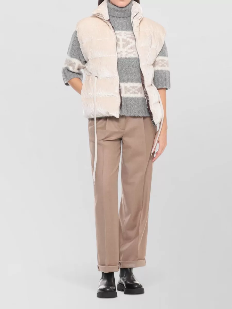 Peserico High Neck Knitwear Contrasting Pattern