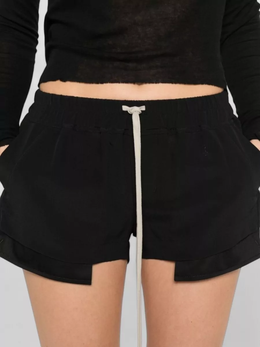 Rick Owens Layered Hem Shorts Featuring Side Pockets
