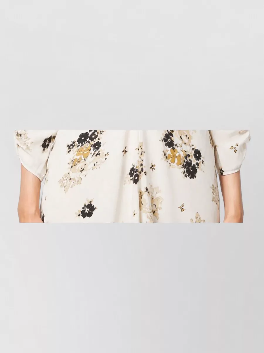 Isabel Marant Silk Floral-Print Asymmetric V-Neck Midi Dress