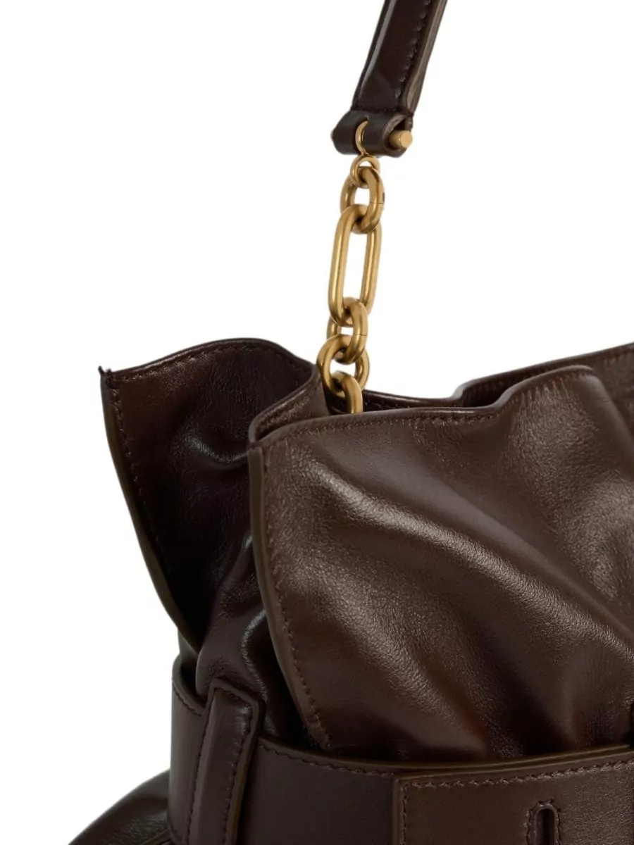 Balmain Anthem Medium Leather Clutch Bag