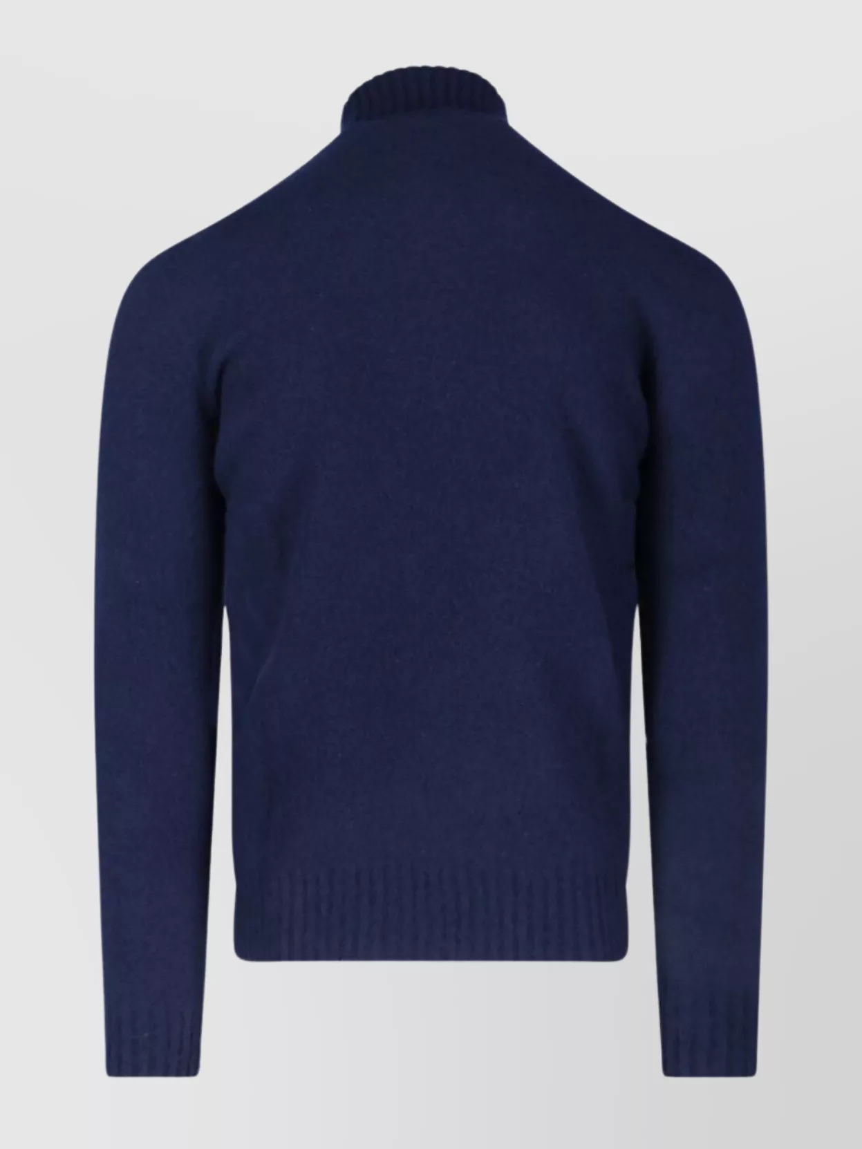 Drumohr Ribbed Turtleneck Sweater Long Sleeves In Blue