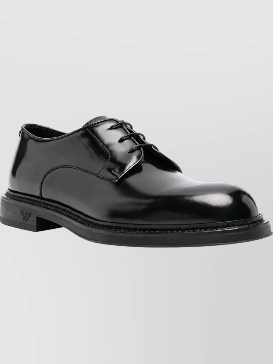 Emporio Armani Leather Panelled Derby Shoes