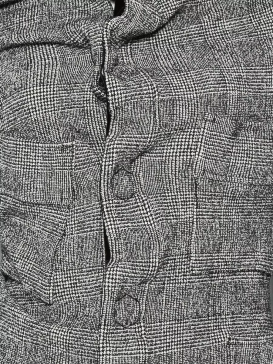 Junya Watanabe Gathered off-shoulder checked blazer