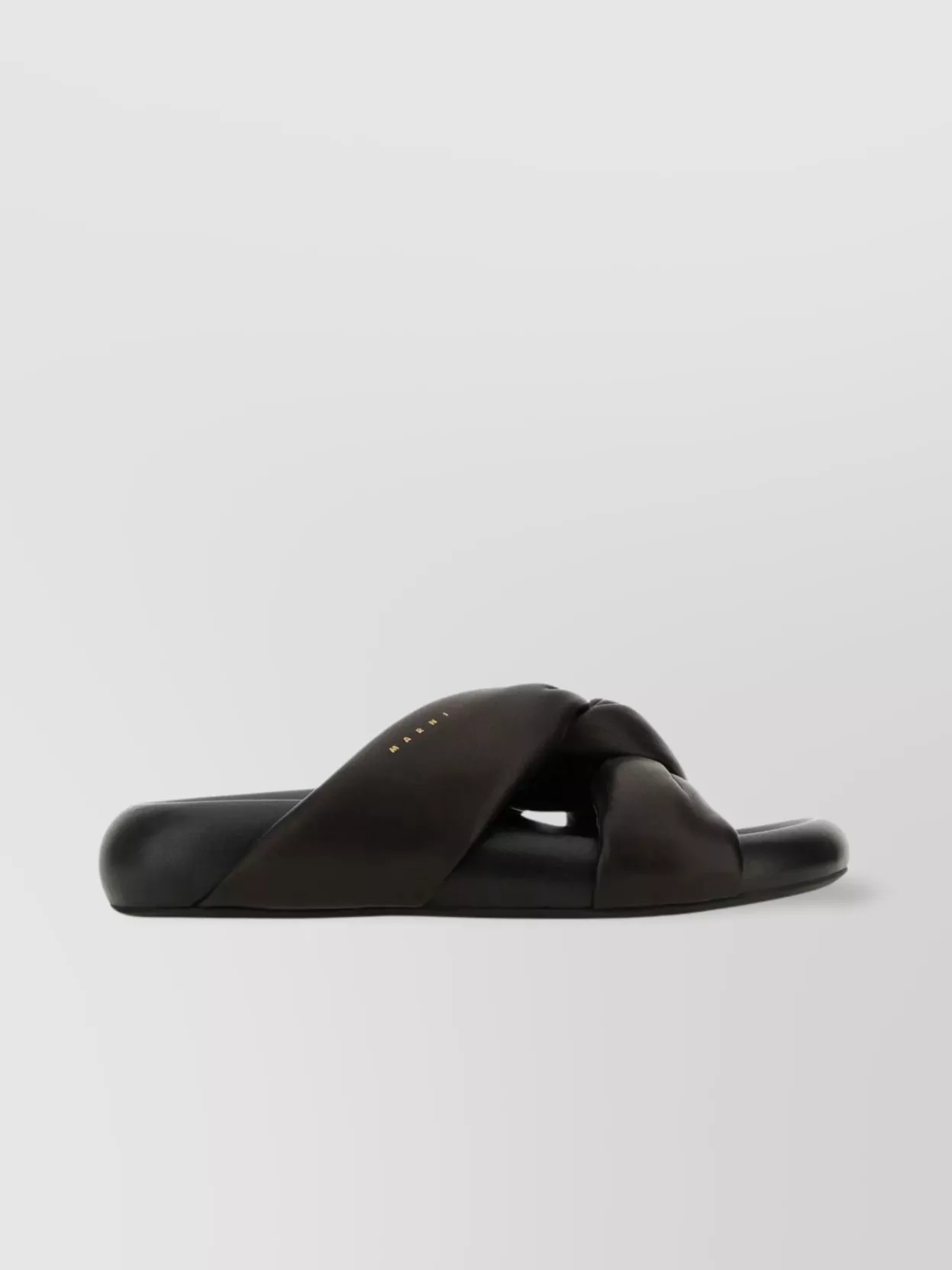 Shop Marni Bubble Detail Leather Slippers In Black