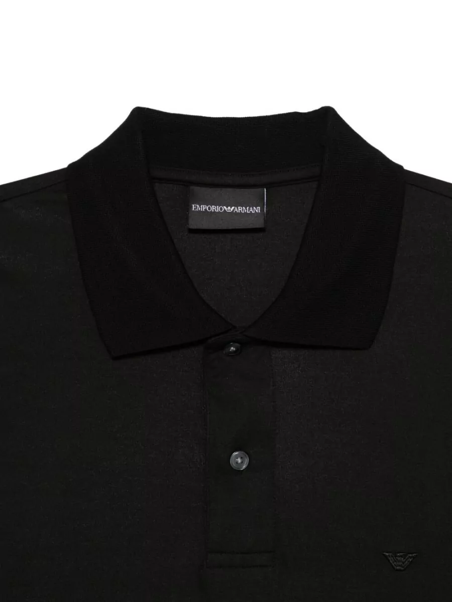 Emporio Armani Silk Blend Short Sleeve Polo Shirt