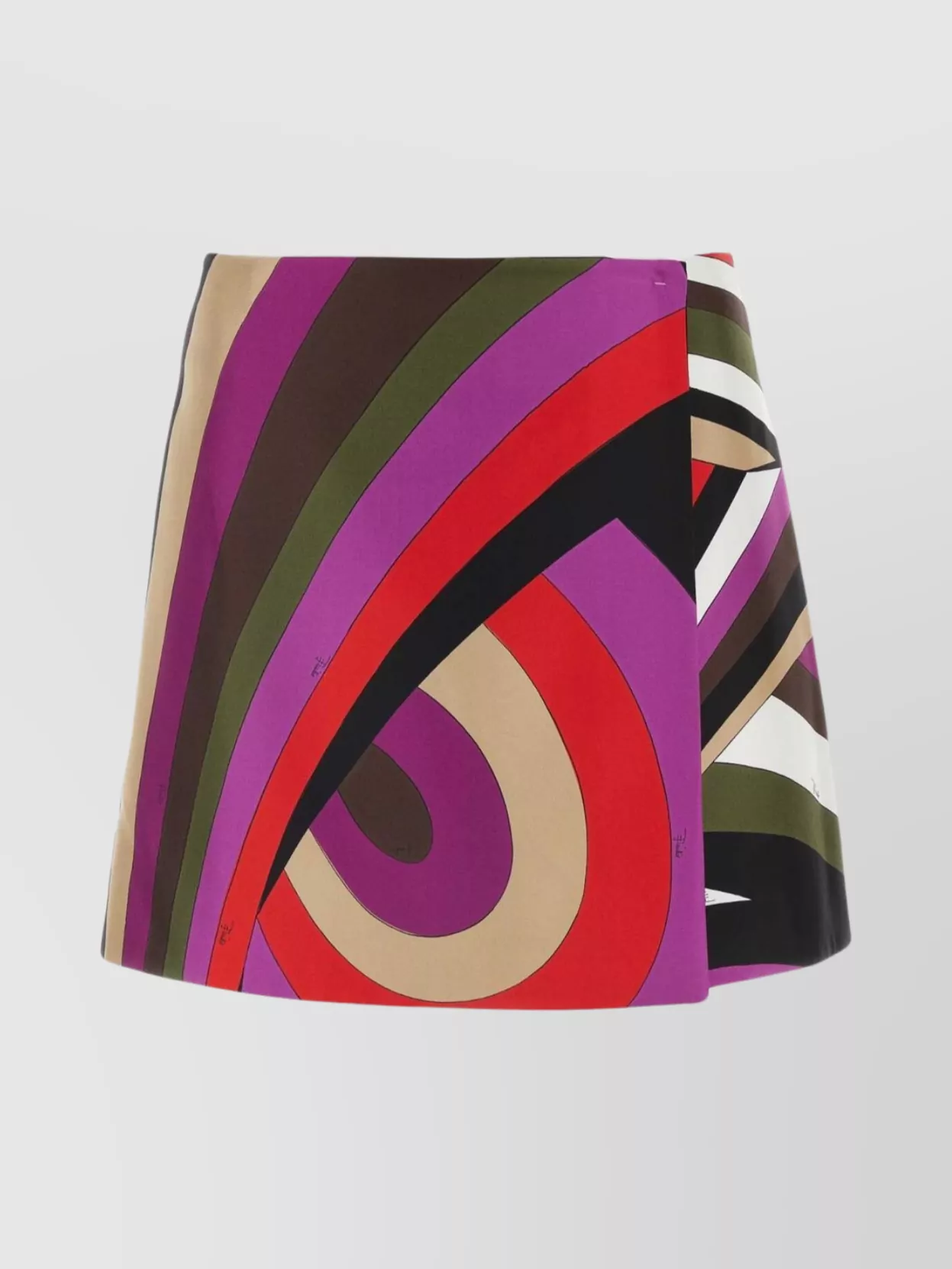 Shop Emilio Pucci Geometric Print Satin Mini Skirt