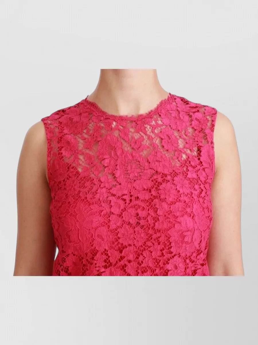Dolce&Gabbana Floral Lace Sleeveless Knee-Length Dress