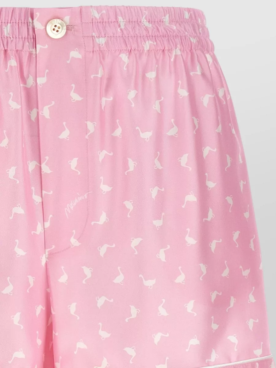 Moschino Silk Printed Knee-Length Shorts