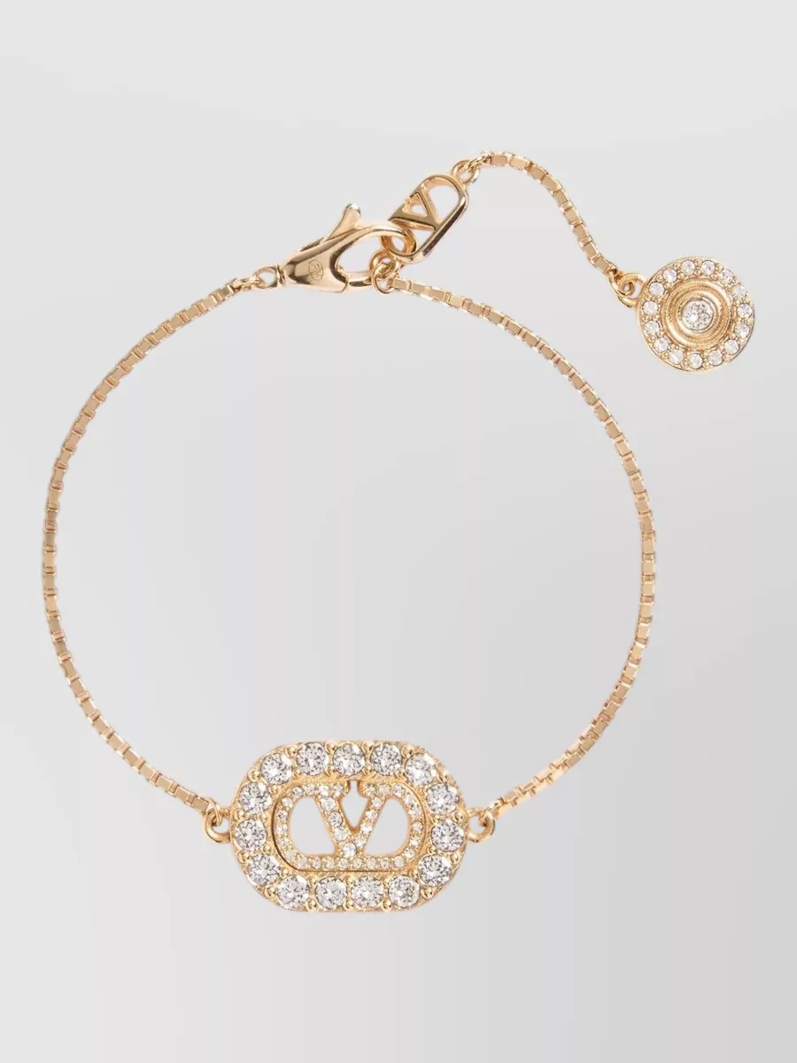 Valentino Garavani Crystal-Embellished Metal Bracelet