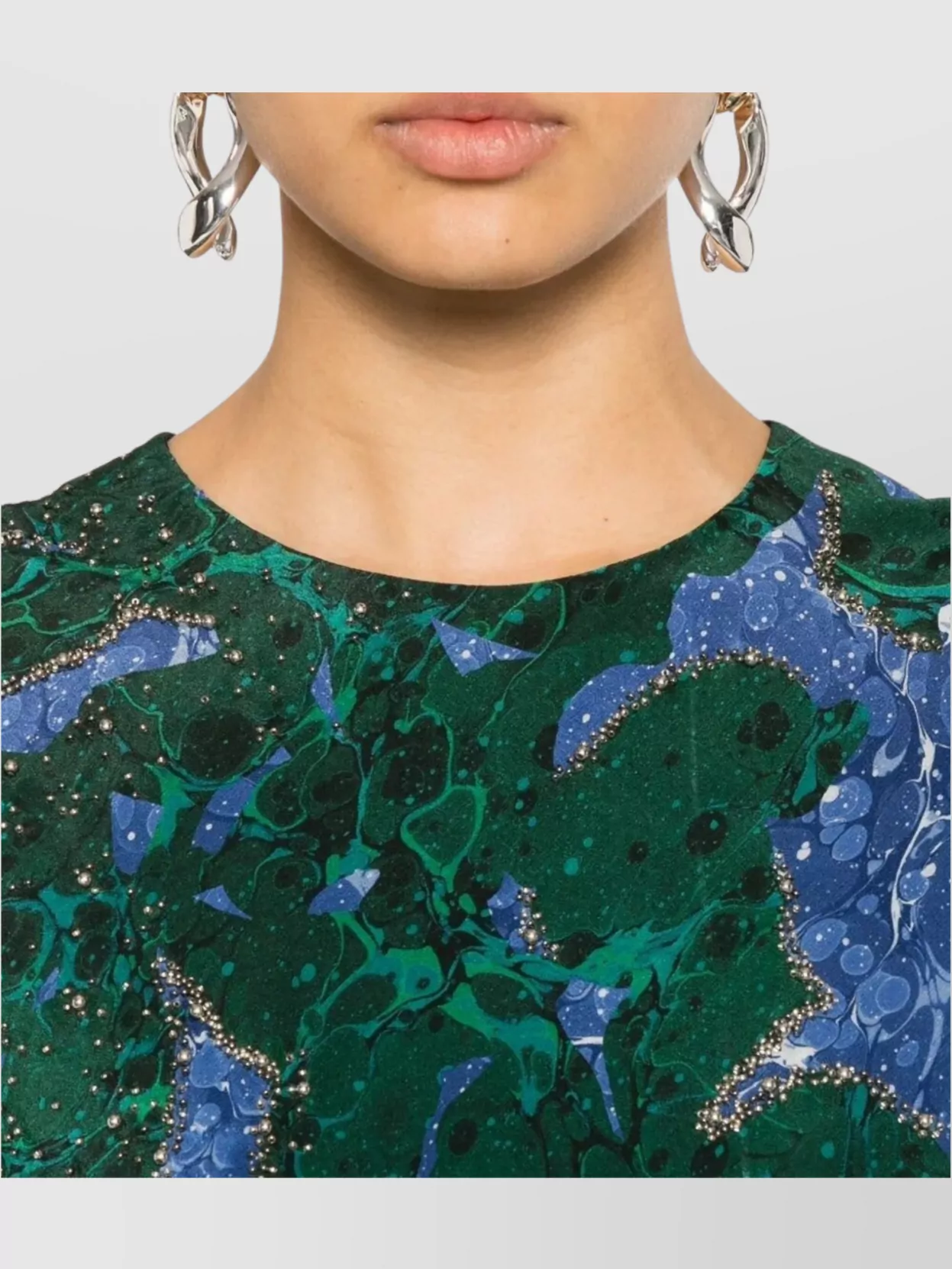 Shop Dries Van Noten Sequin Round Neck Sleeveless Dress