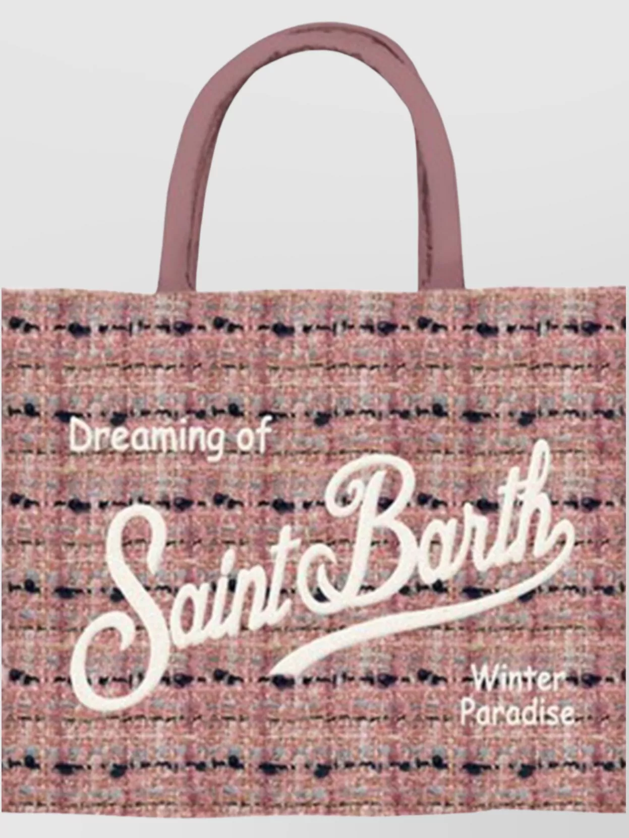 Mc2 Saint Barth Chic Tote Bag With Fringe And Top Handles In Pink