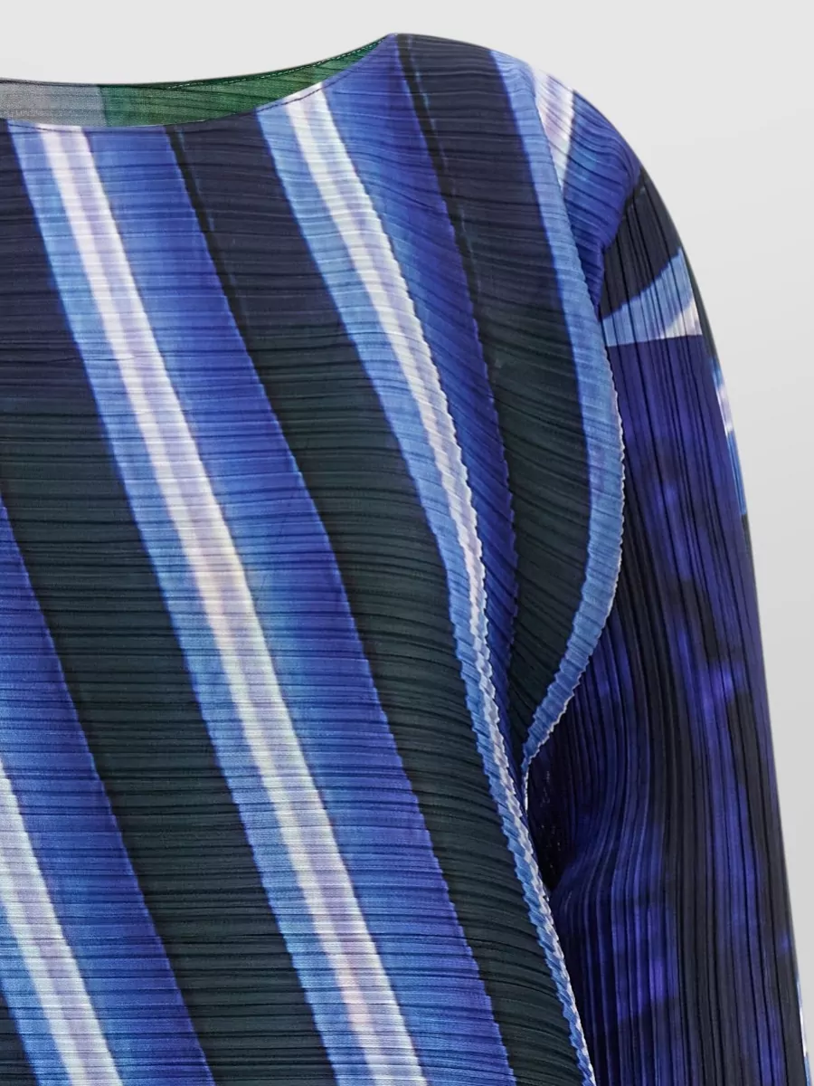 Pleats Please Issey Miyake City Collage Dress Asymmetric Striped Texture