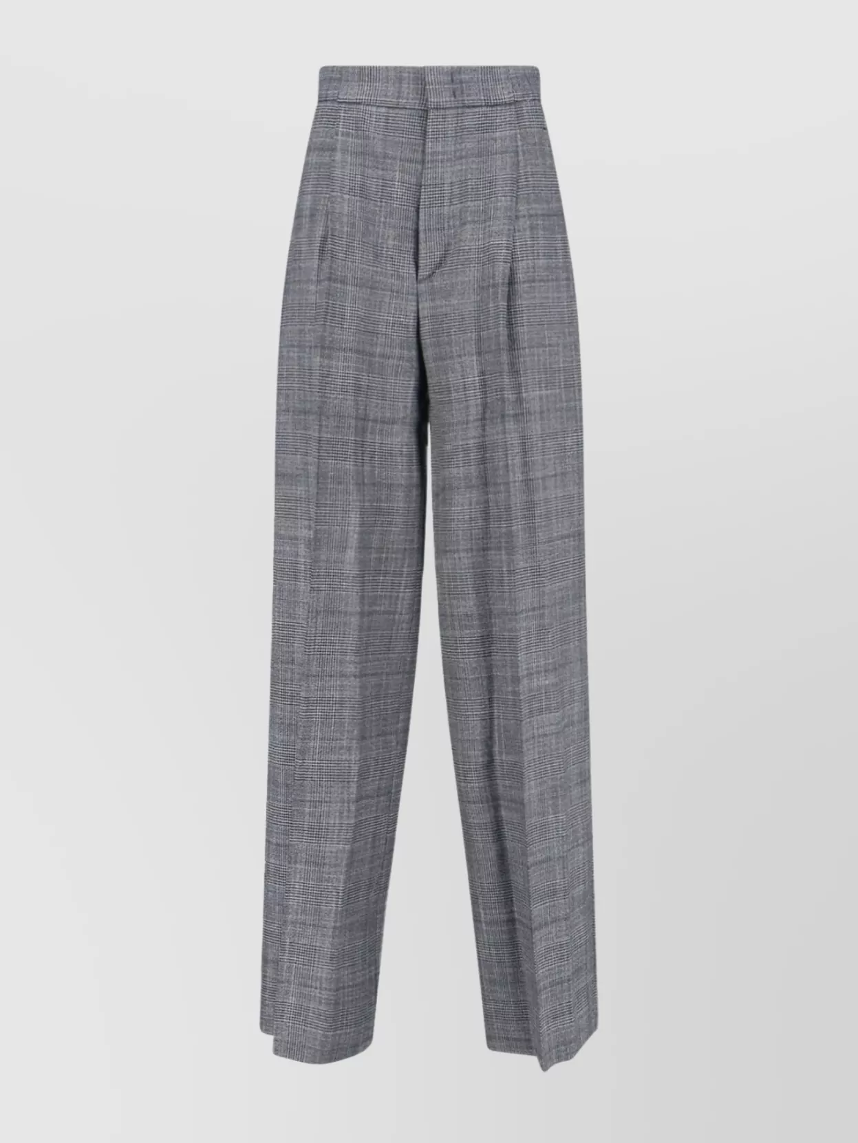 Sa Su Phi High Waist Wide Leg Trousers With Pleats In Gray