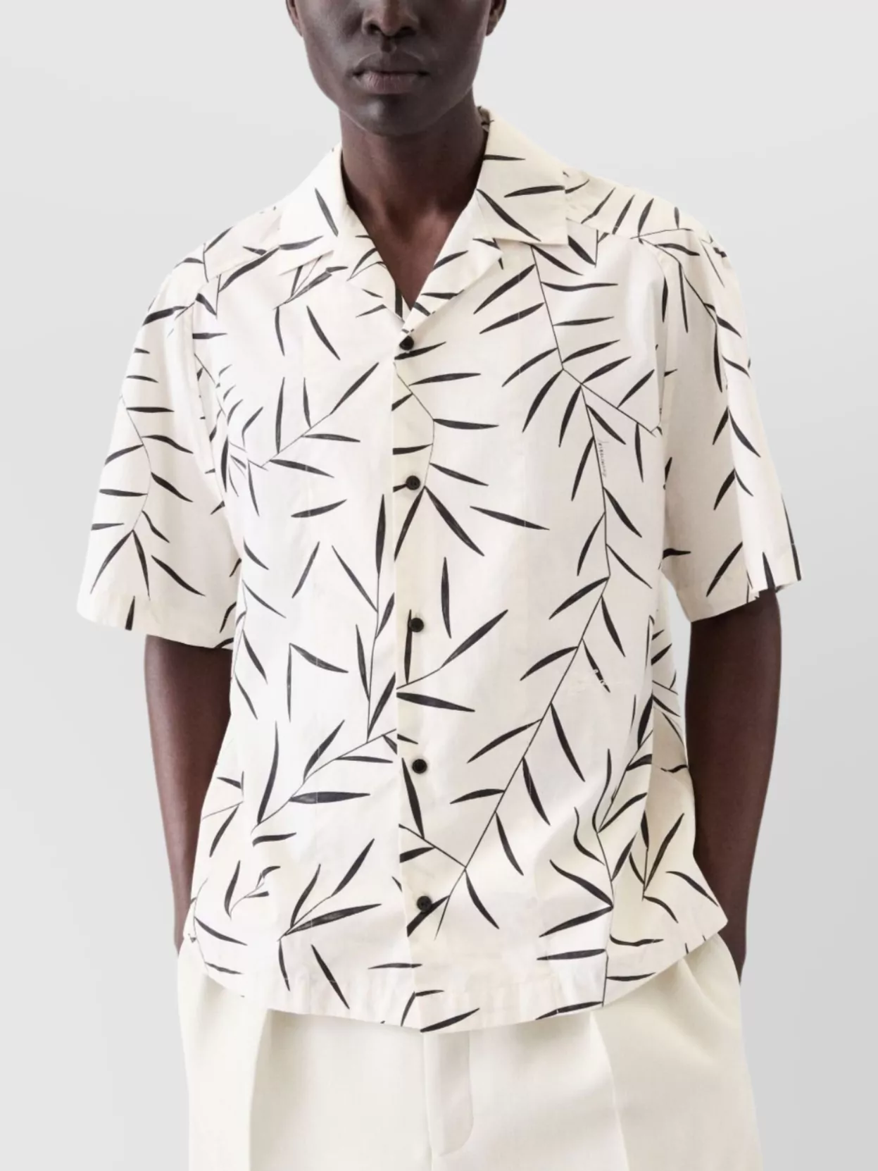 Jacquemus Leaf Print Camp Collar Shirt