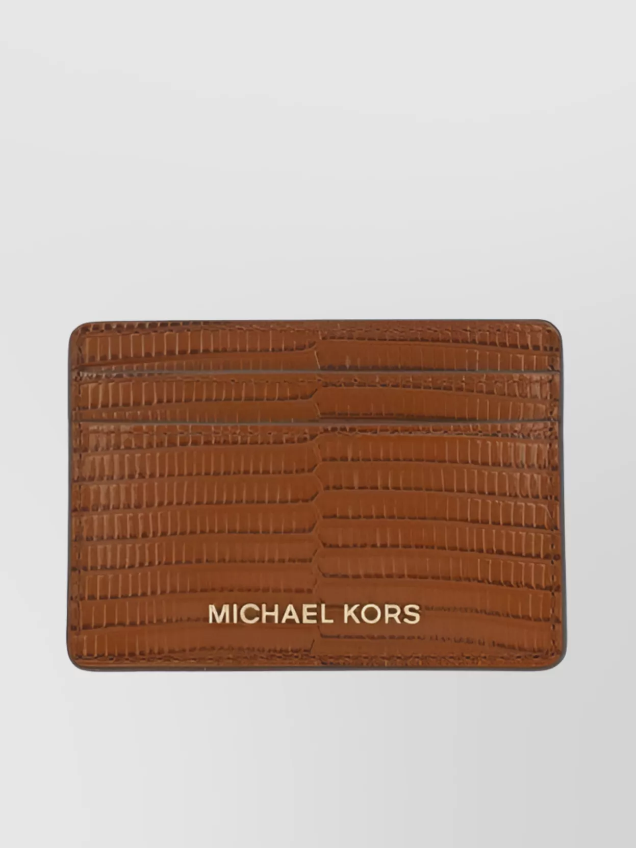 Shop Michael Kors Calfskin Rectangular Textured Card Holder