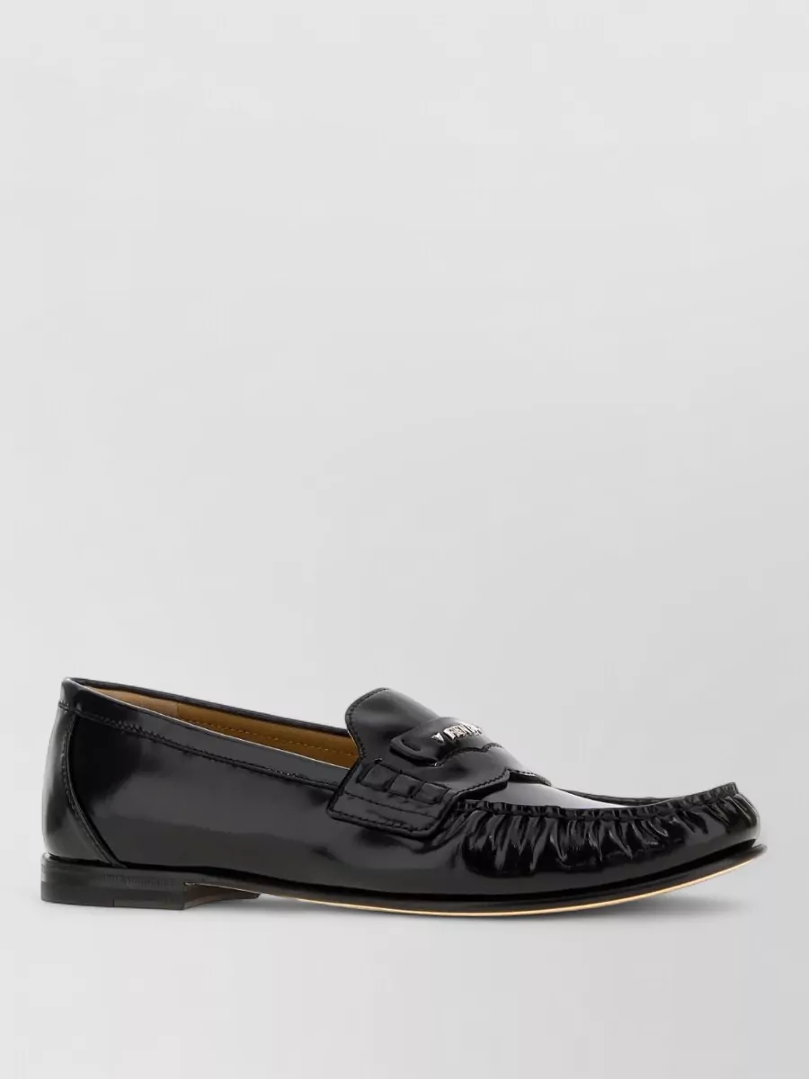 Fendi leather scrunch loafers