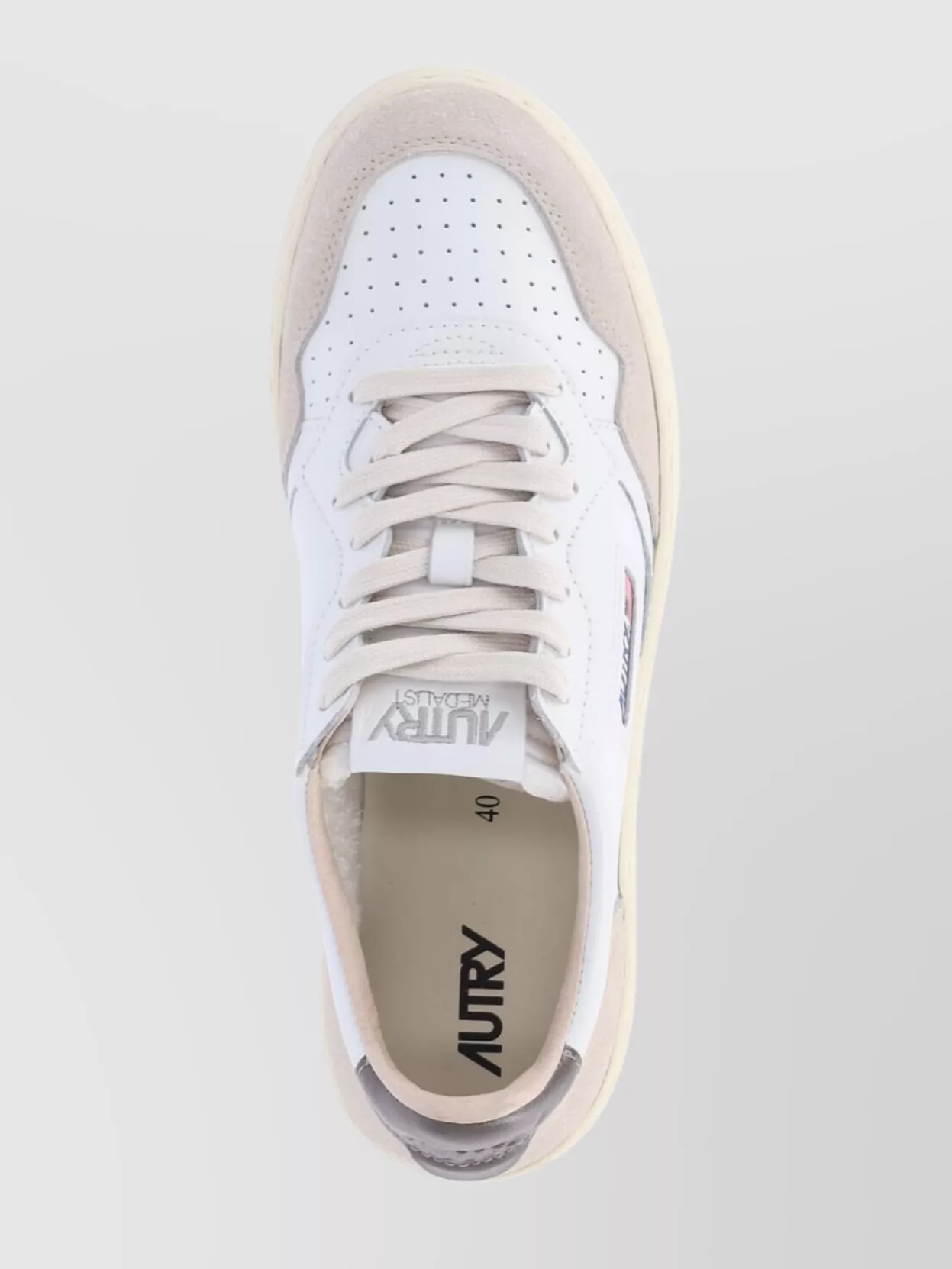 Autry Low Top Sneakers With Perforated Toe Box In Neutral