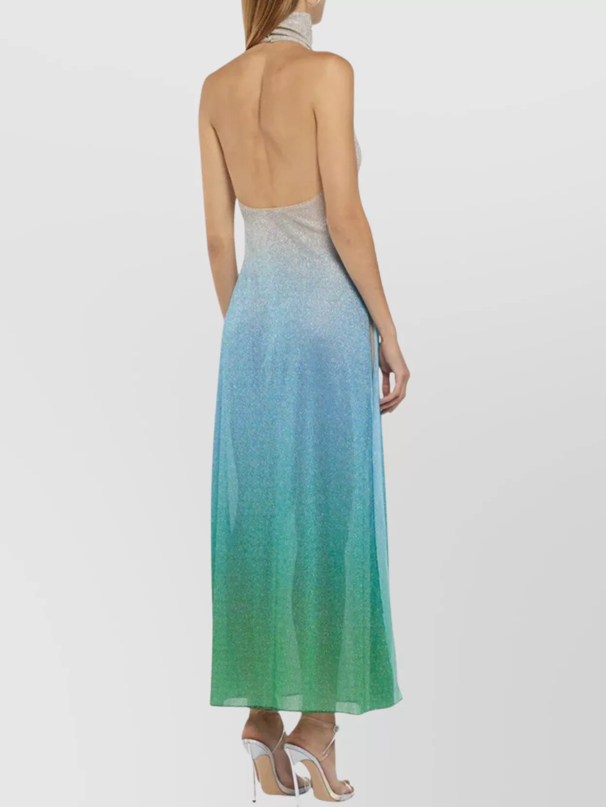 Shop Oseree Sunrise Gradient Halter Neck Dress
