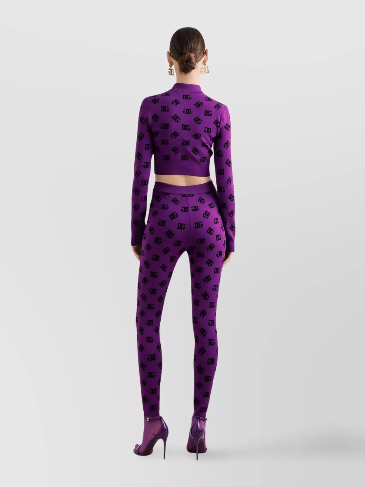 Dolce&Gabbana Jacquard Leggings Elastic Waistband