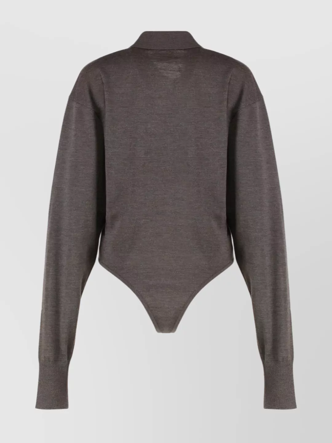 Jacquemus Long Sleeve Body Polo Collar In Gray
