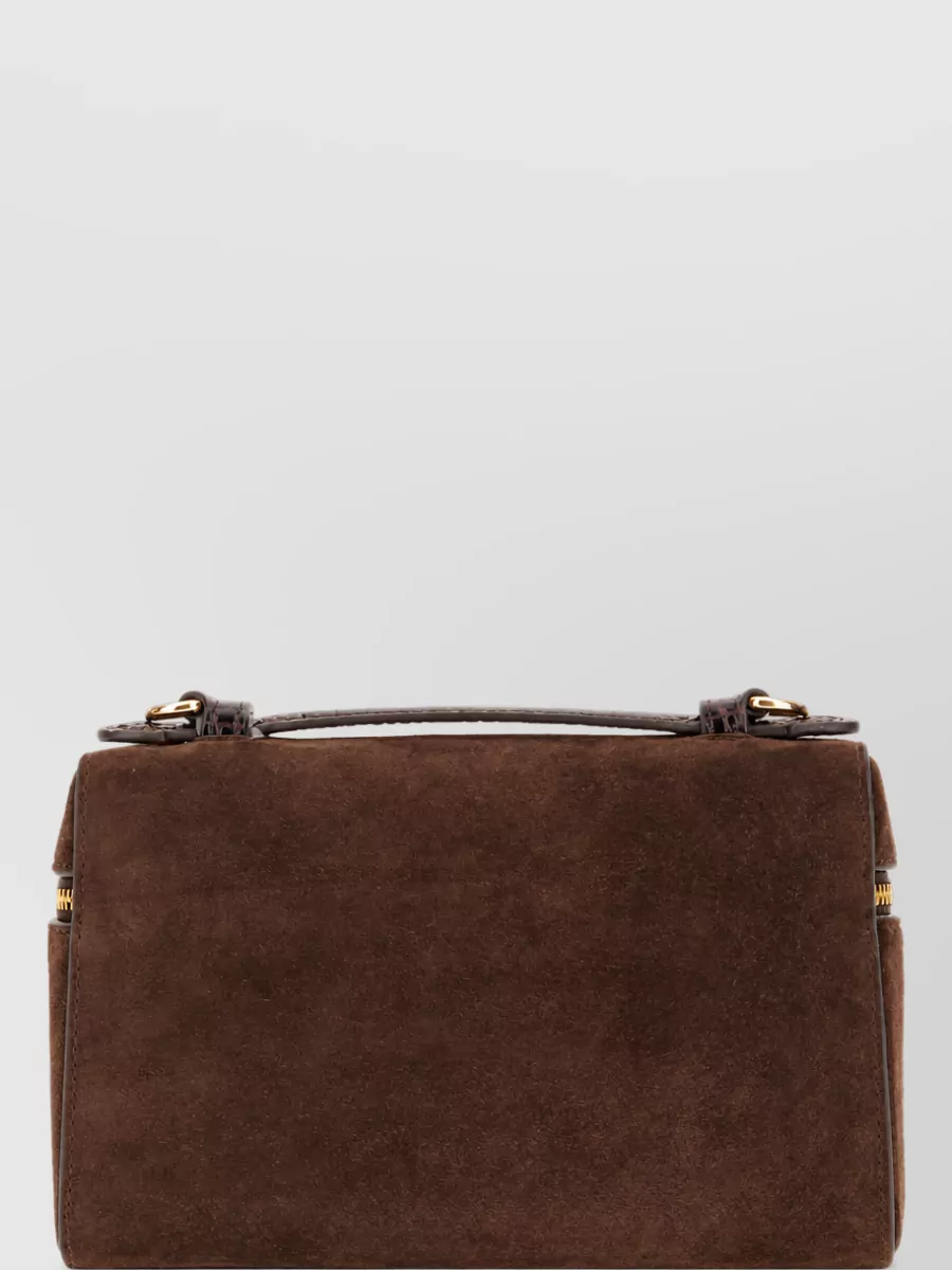 Tory Burch Na Suede Leather Clutch Bag