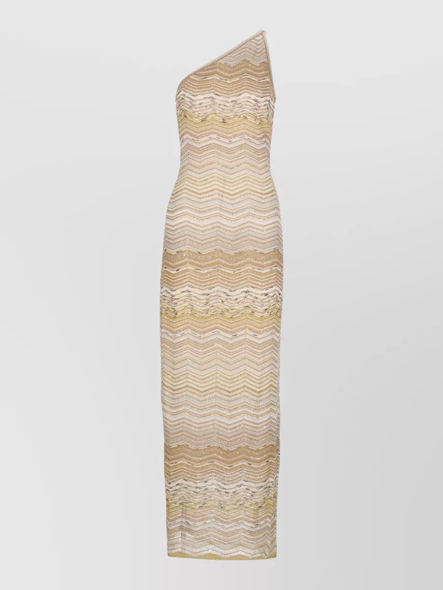 Missoni Embroidered One-Shoulder Sleeveless Maxi Dress
