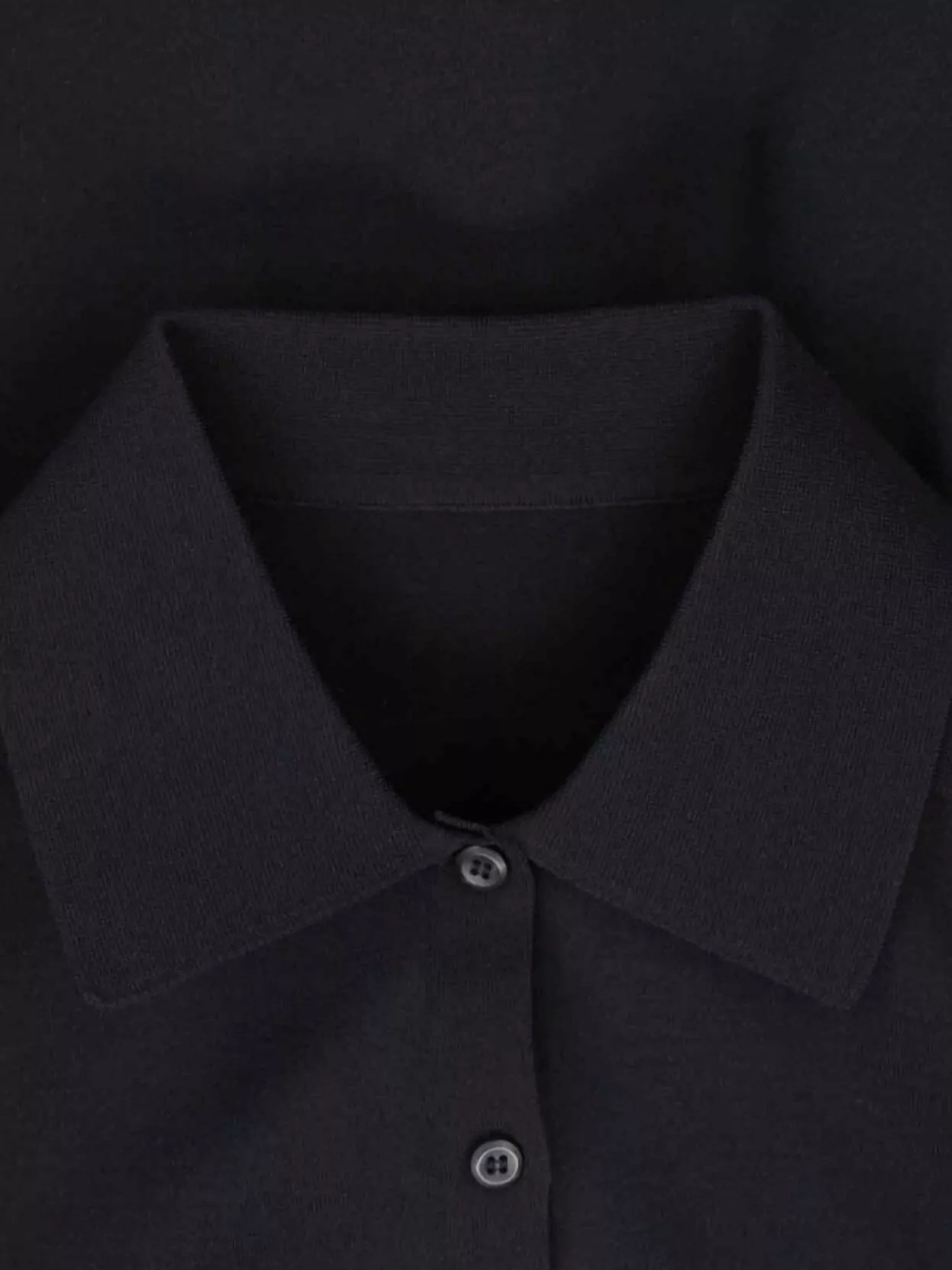 Calvin Klein Ribbed Collar Knit Sweater In Black