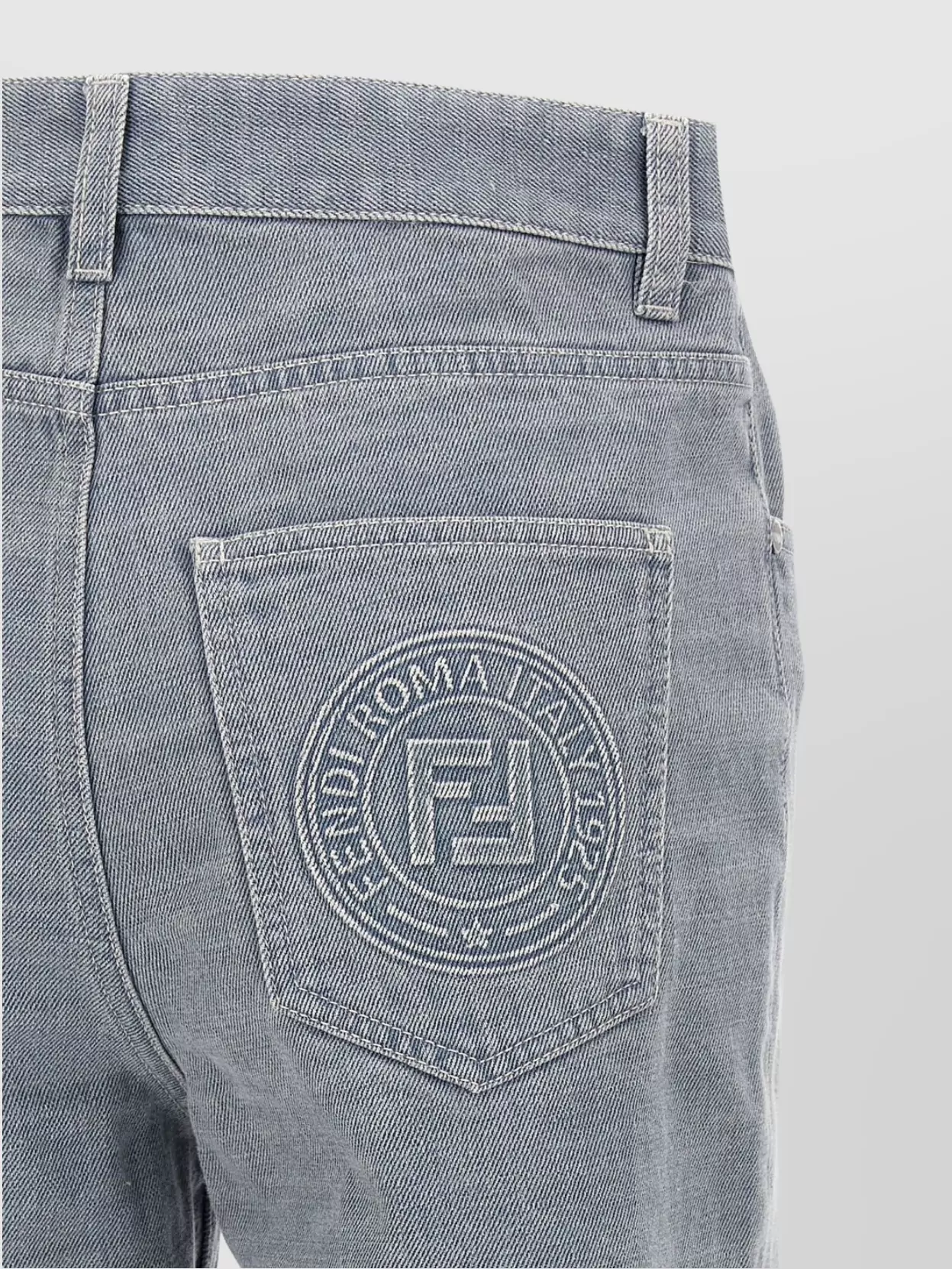 Fendi Versatile Denim Trousers With Belt Loops