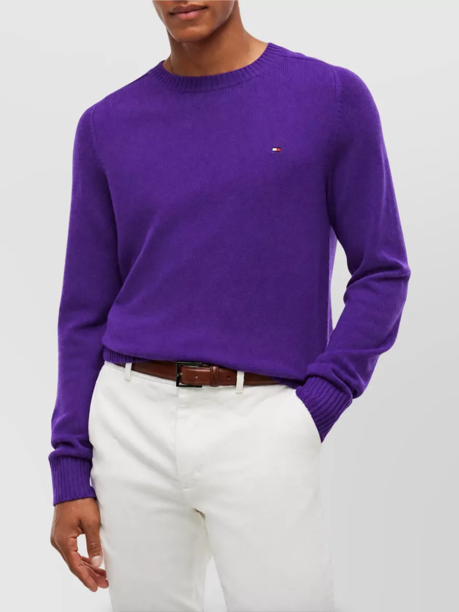 Tommy Hilfiger Lambswool Ribbed Crew Neck Jumper