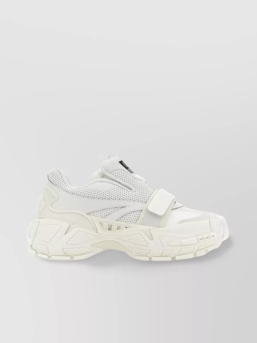 Shop Off-white Leather And Mesh Slip-ons In White