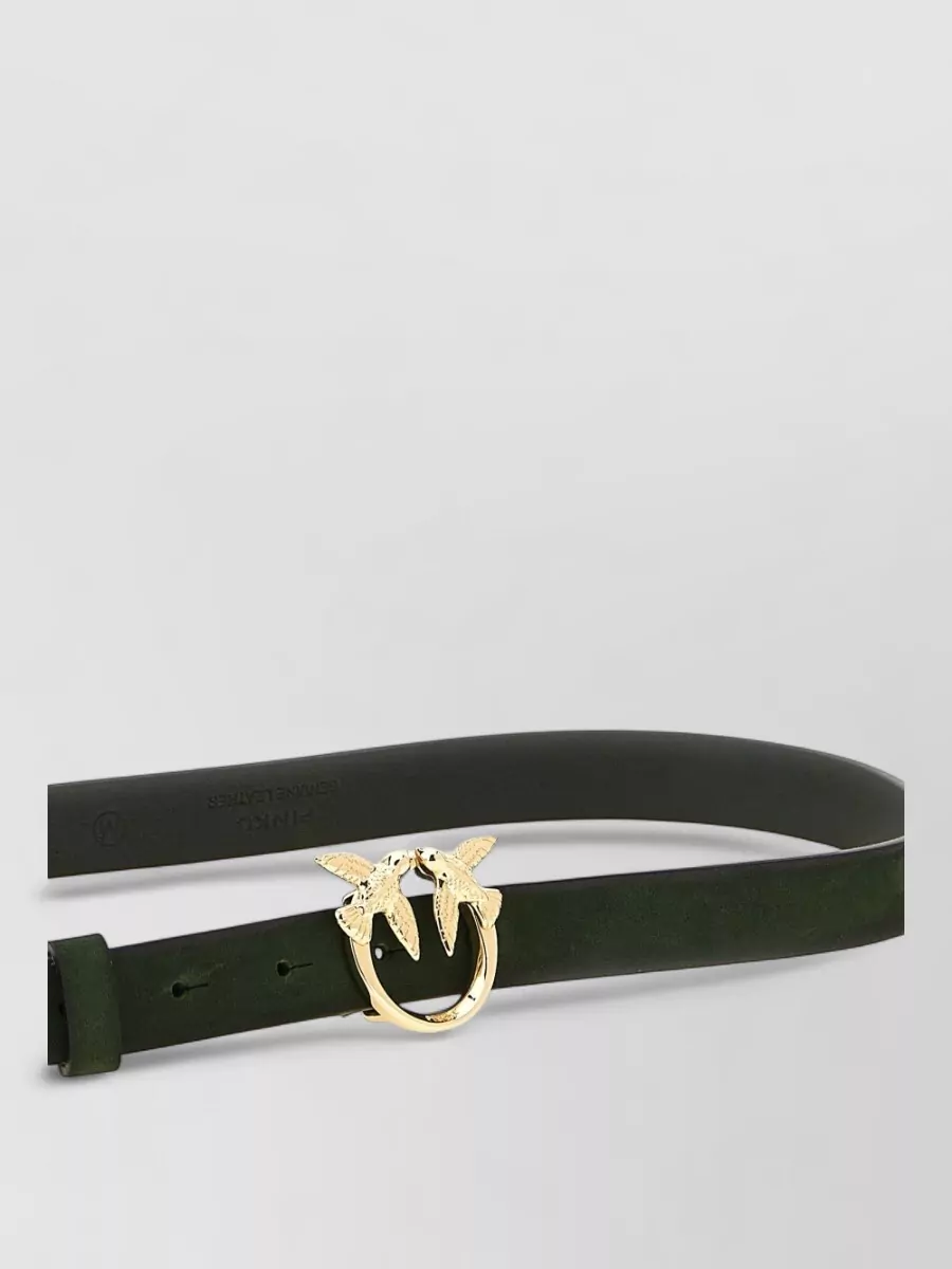 Pinko Calfskin Leather Love Berry Belt