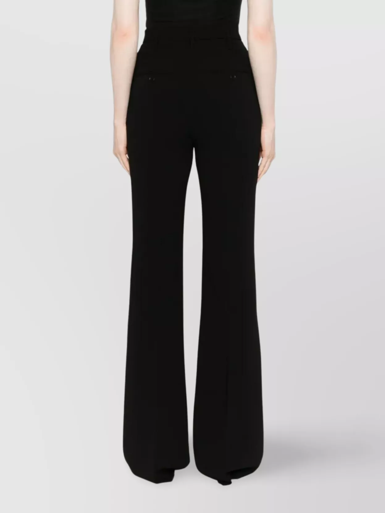 S Max Mara High Waist Flared Leg Trousers With Side Pockets