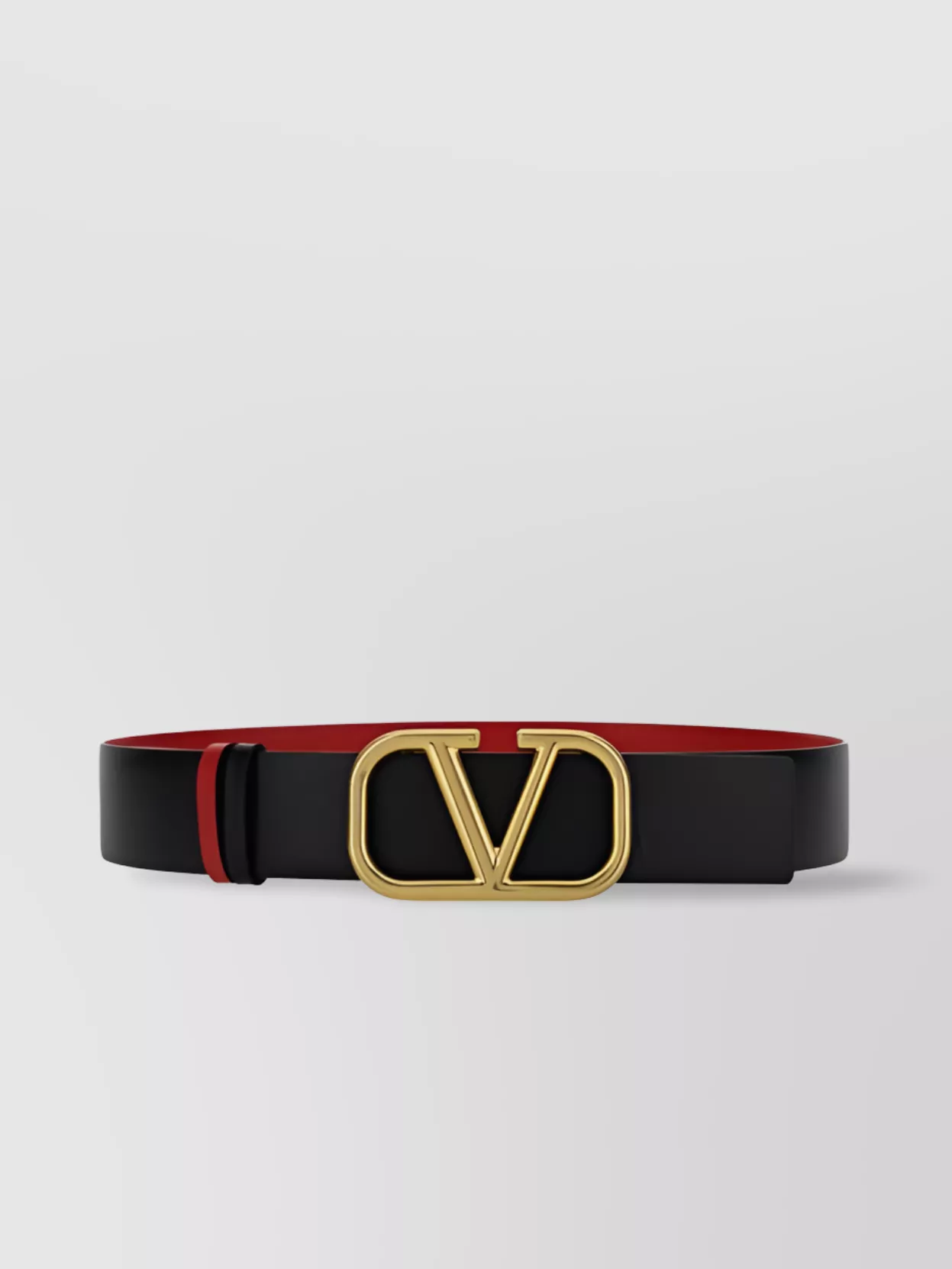 Shop Valentino Smooth Finish Reversible Belt With Adjustable Length In Black