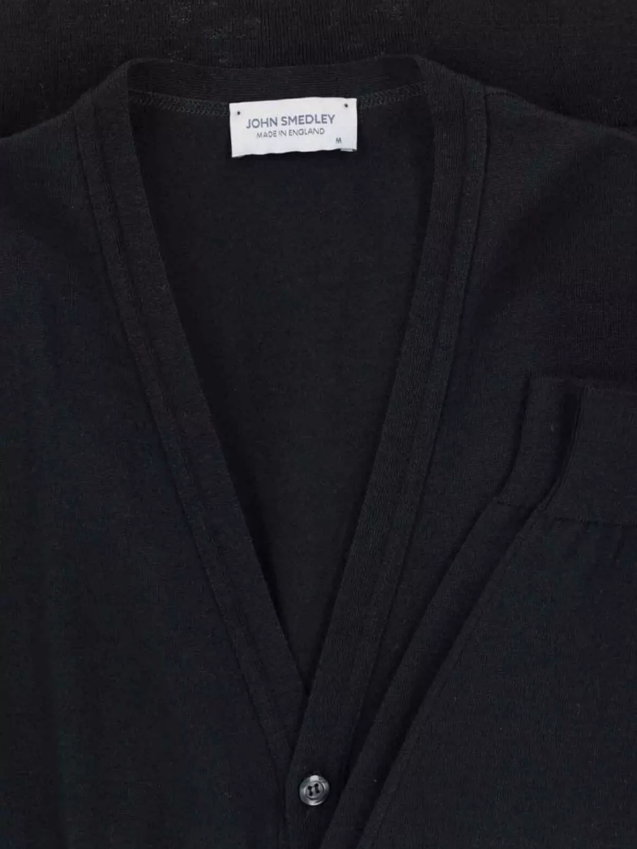 John Smedley V-Neck Knit Sweater With Ribbed Cuffs And Hem