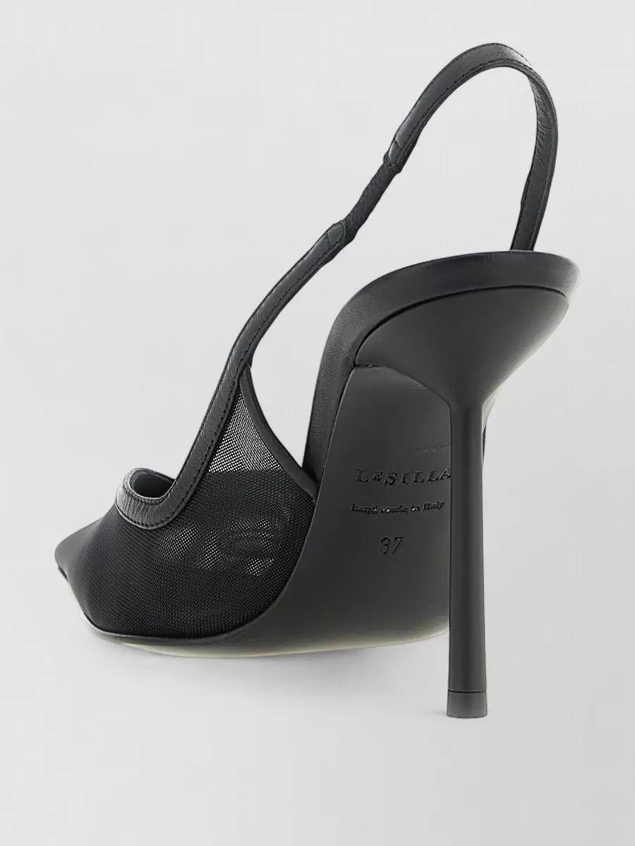 Le Silla Vivienne Mesh Slingback Pumps Pointed Toe In Black
