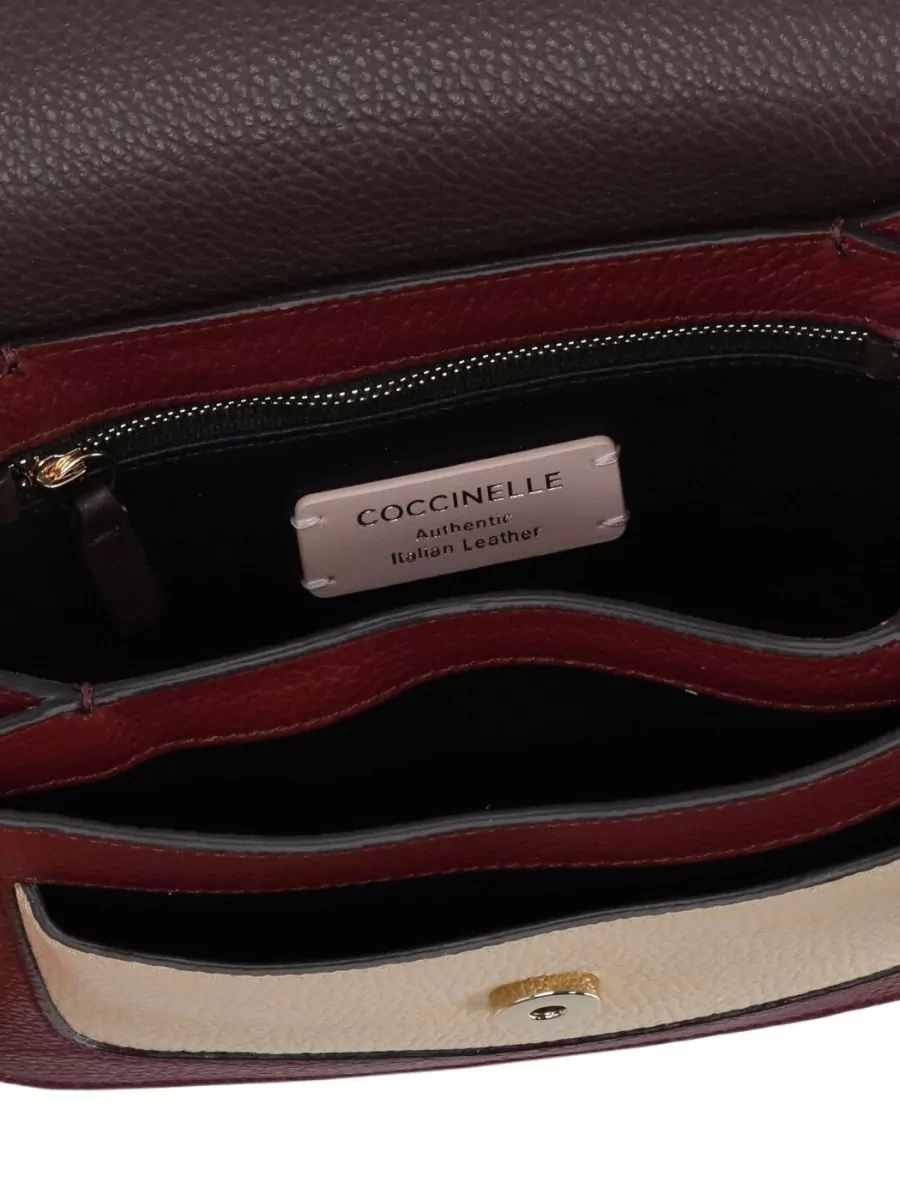 Coccinelle Suede Shoulder Bag Color Block Design