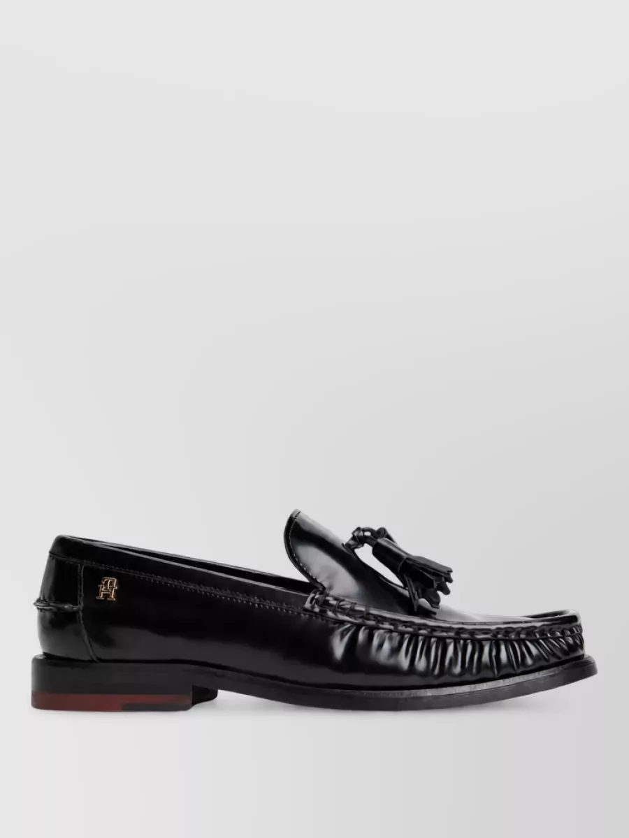 Tommy Hilfiger Leather Square Toe Tassel Loafers