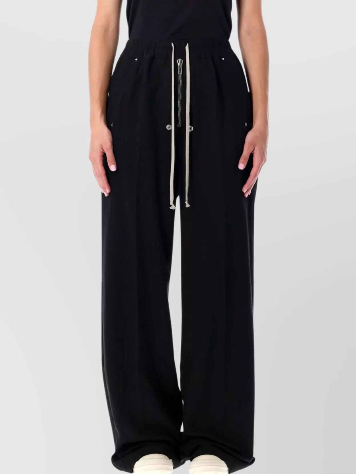 Rick Owens Drkshdw Wide Leg Trousers Featuring Pockets In Black