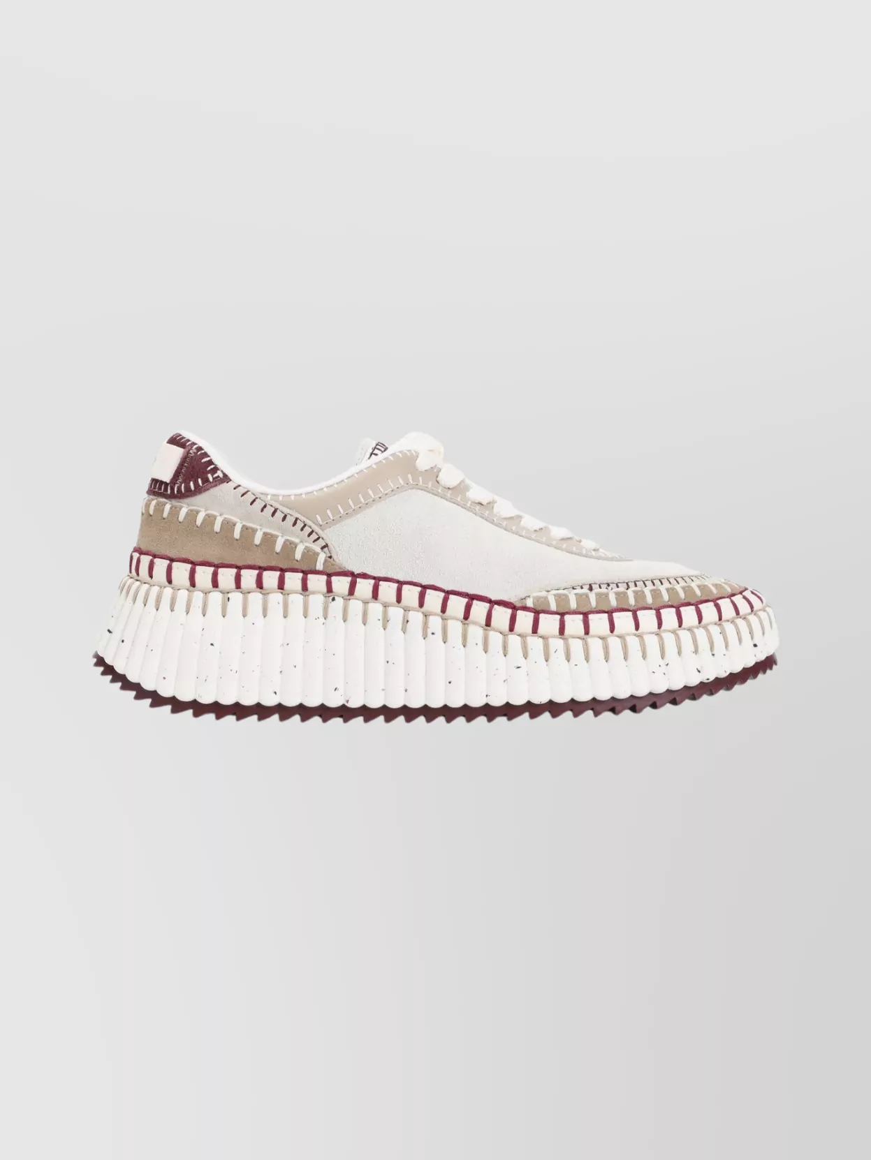 Chloé Nama Textured-sole Lace-up Sneakers In Multi